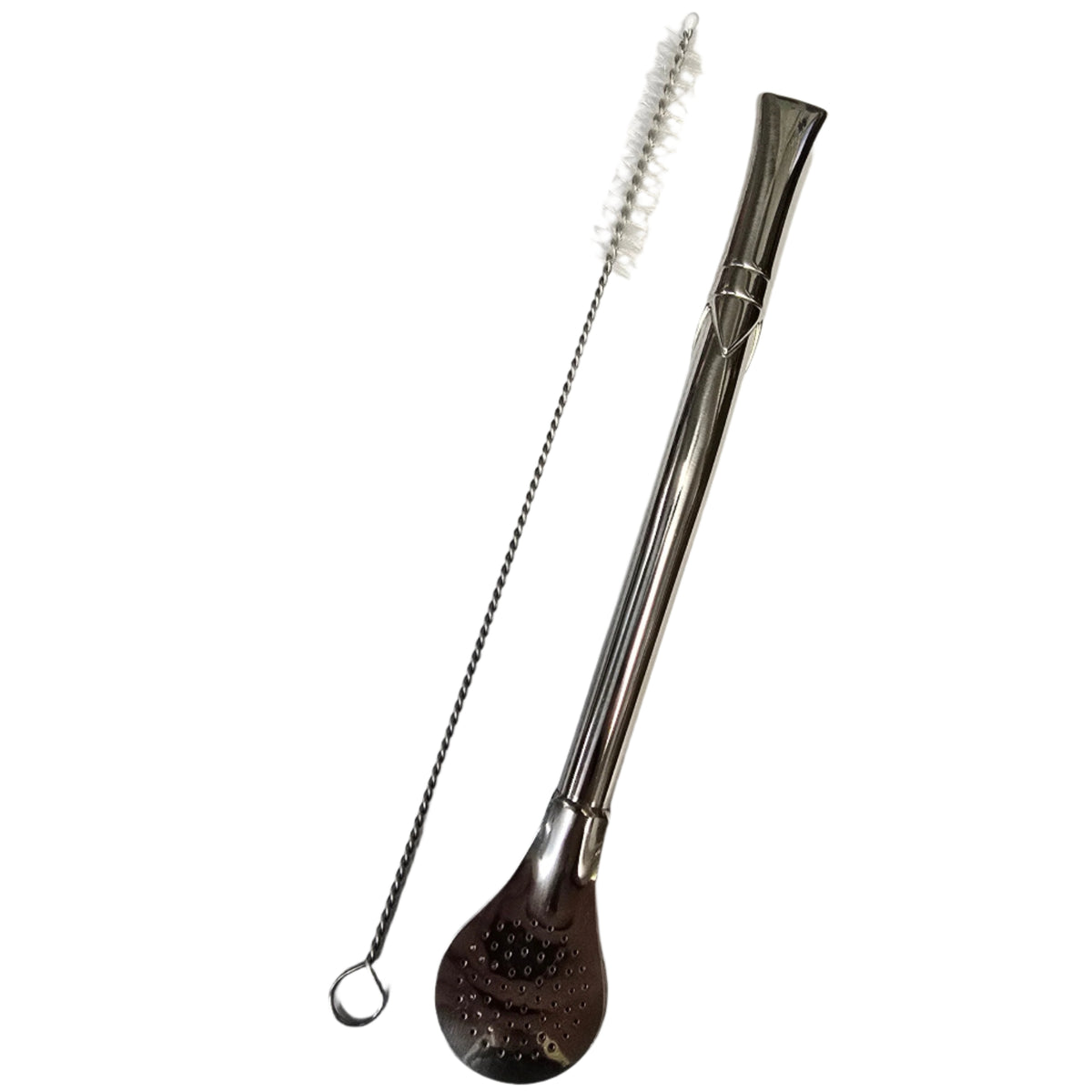Straight Spoon Stainless Steel Bombilla with Brush 19 cm (7.5 in)