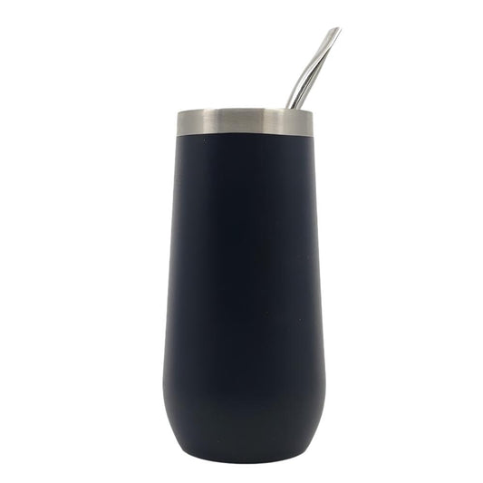 Guampa Black Doubled Walled Stainless Steel with Bombilla 8 oz (220 ml)