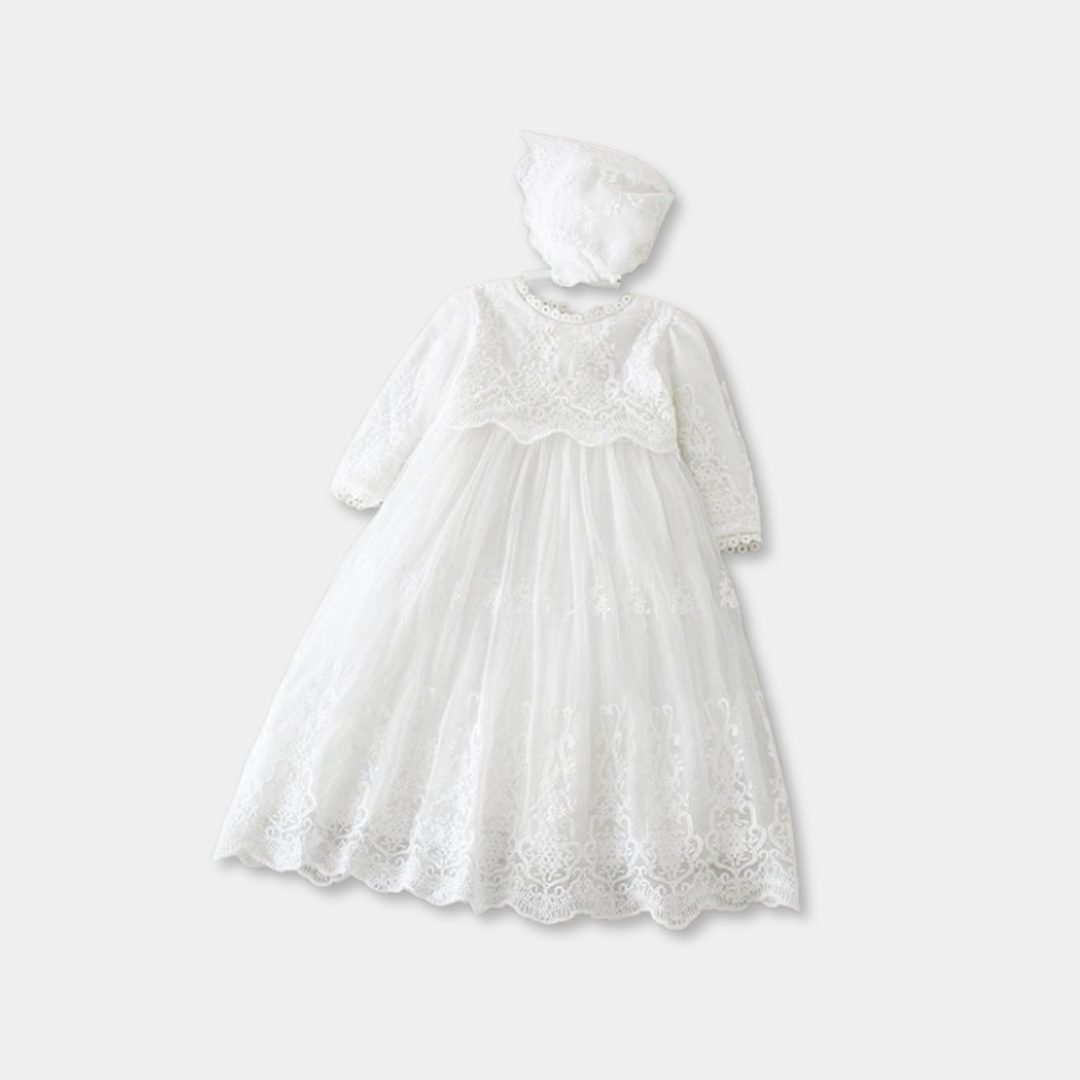 Tenue de Baptême traditionnelle pour Bébé Fille Mini merveille  Robe bapteme bebe