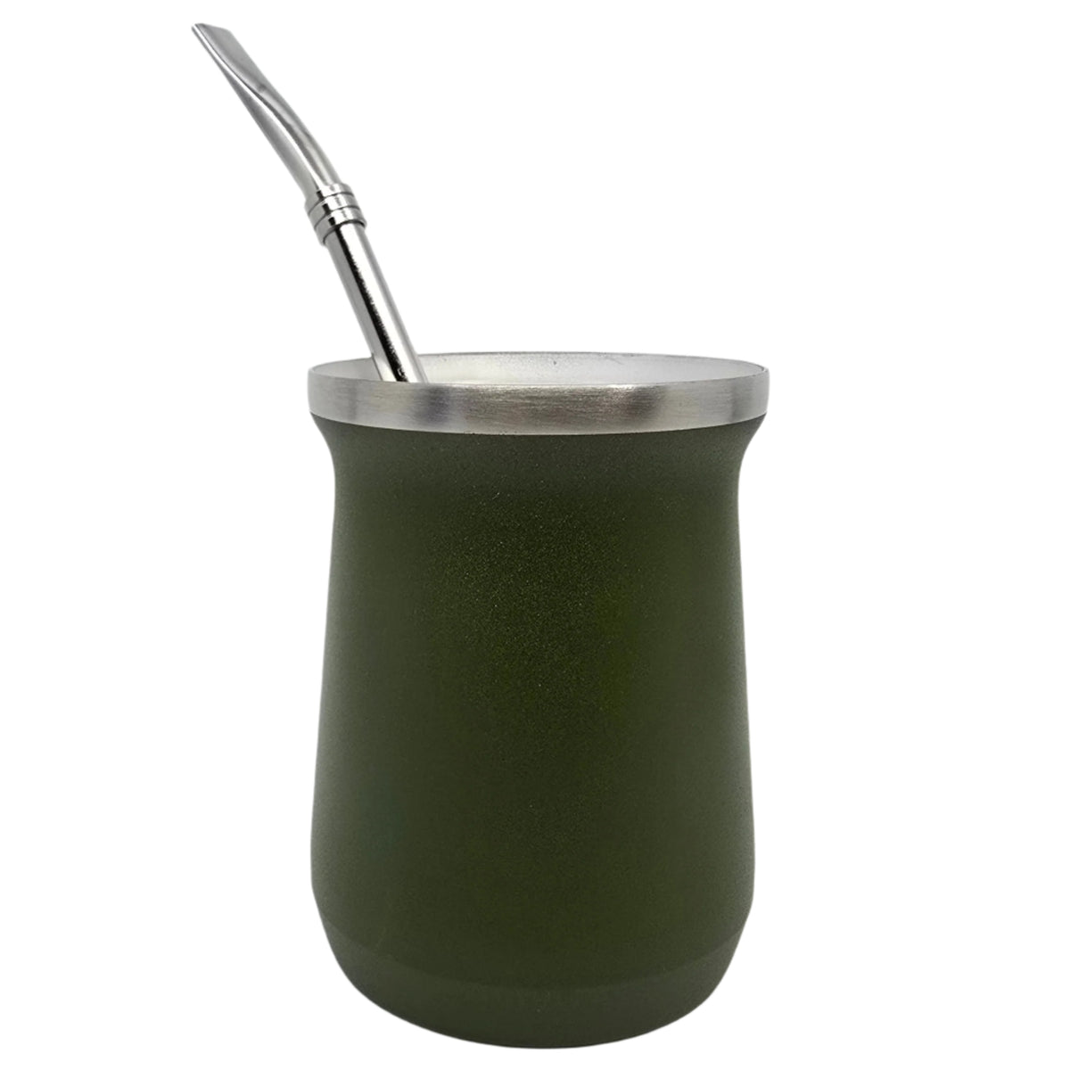 Stanley Style Double Walled Stainless Steel Mate Green 8 oz (220 ml) With Bombilla