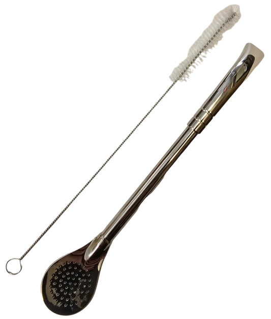 Spoon Stainless Steel Bombilla with Brush 18 cm (7.25 in)