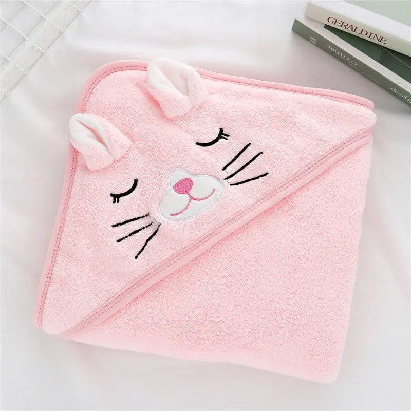 Cape de Bain Bébé Ultra - Douce - Mini merveilleCJJJJTJT40037-Pink-80x80cm