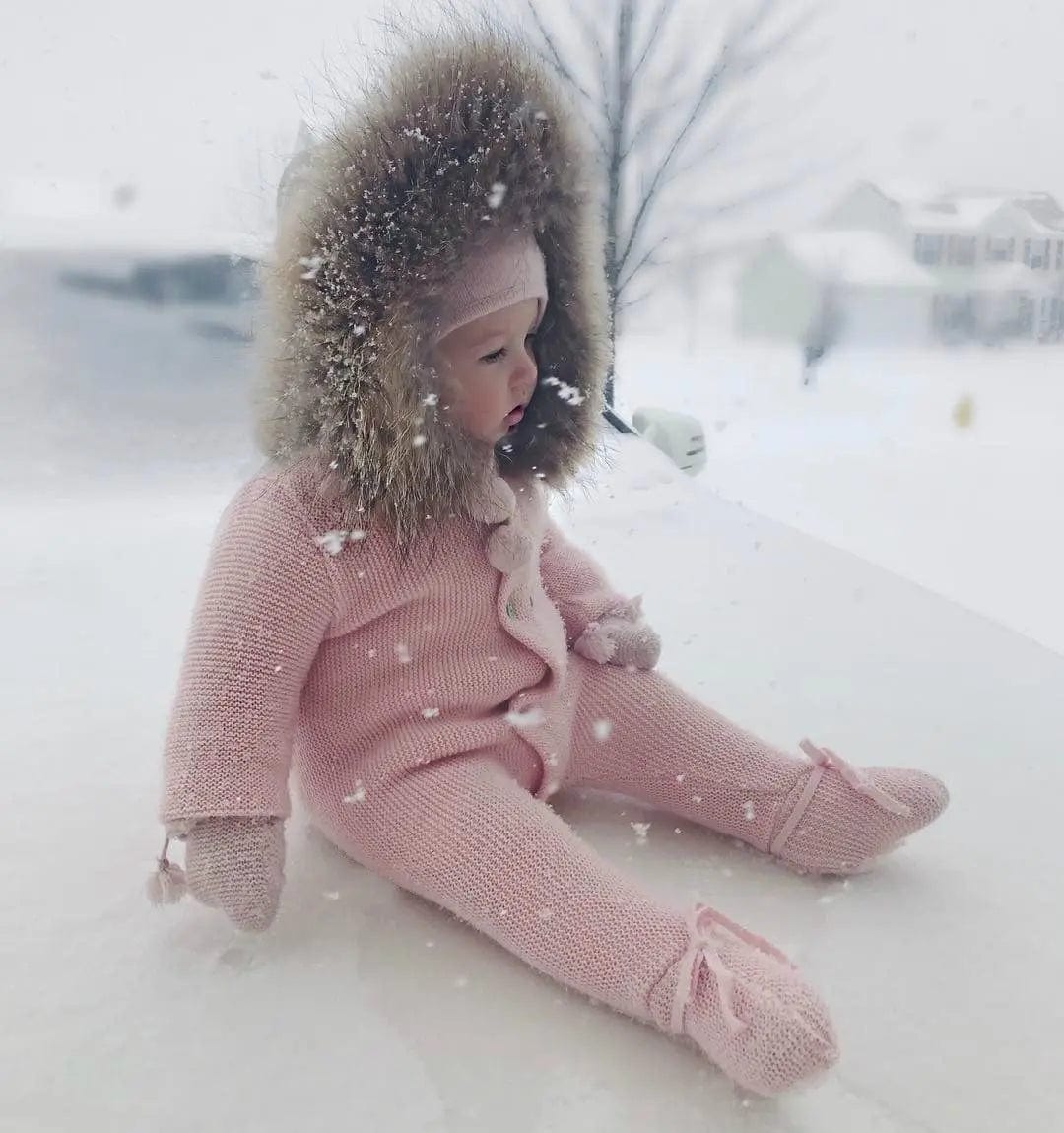 Combinaison en coton à fourrure bébé hiver Mini Merveille