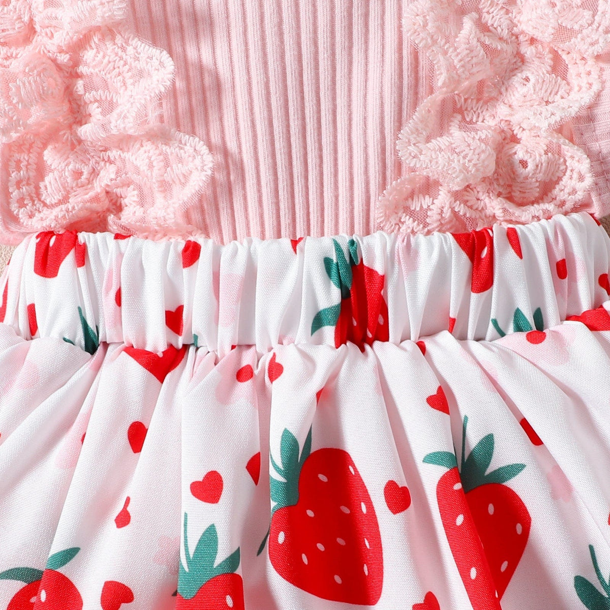 Ensemble robe et nœud fraise pour bébé Mini merveille  Vêtement pour filles